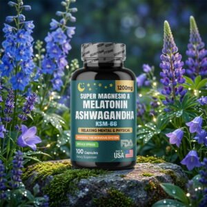 Ashwagandha + Melatonin + Magnesio. Adaptógeno Natural · 100 softgels
